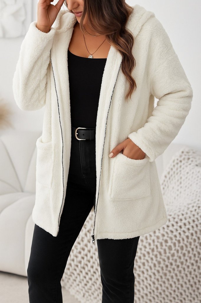 Kadın Uzun Kollu Kapşonlu Önden Fermuarlı Cepli Welsoft Ceket Kadın Uzun Kollu Kapşonlu Önden Fermuarlı Cepli Welsoft Ceket