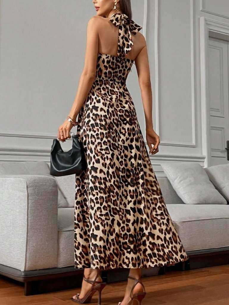 Kadın Omuzlardan Açık Boyundan çapraz Bağlama Detaylı Süprem Elbise