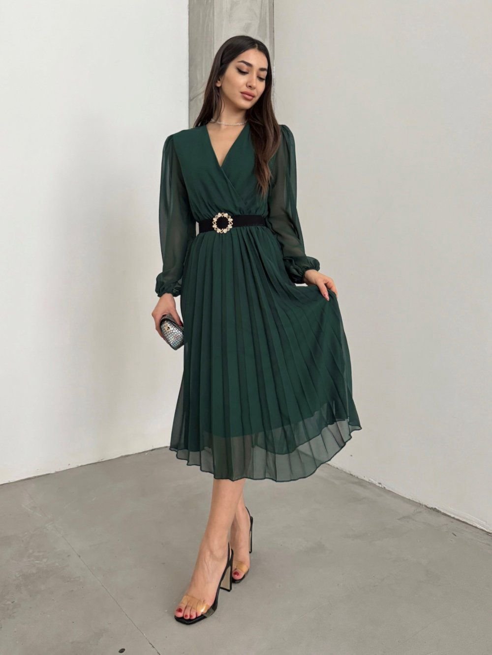 Women's Crovaze Collar Midi Boy Dress