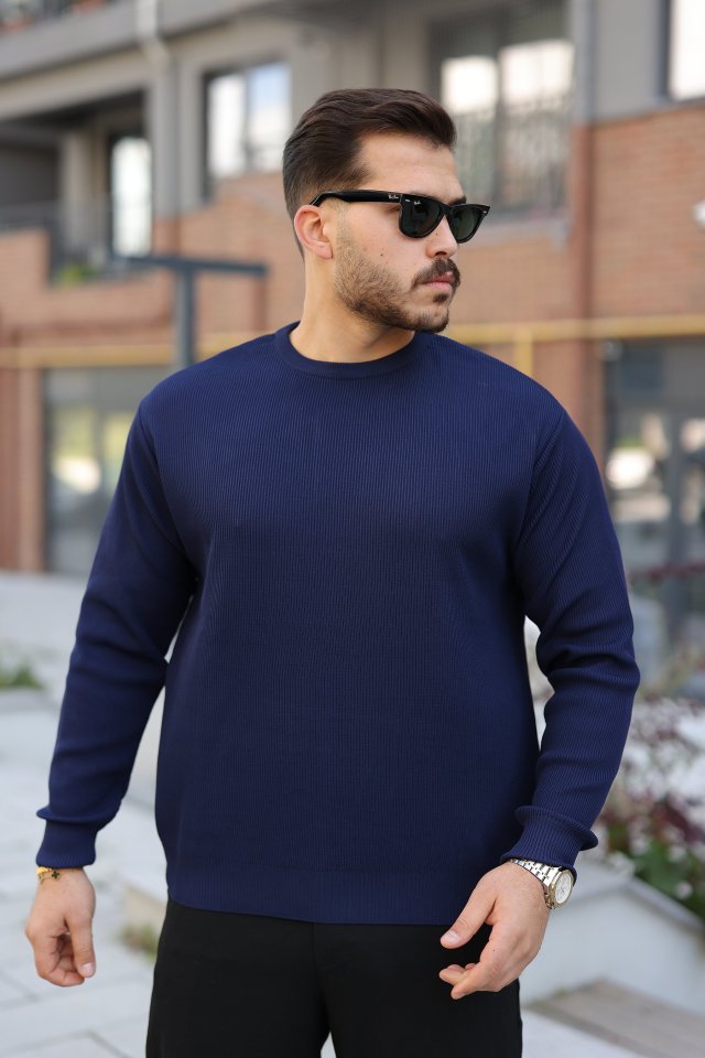 Erkek Selanik Örme Bisiklet Yaka Triko