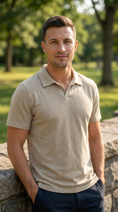 Erkek Yakalı Basic Tişört
