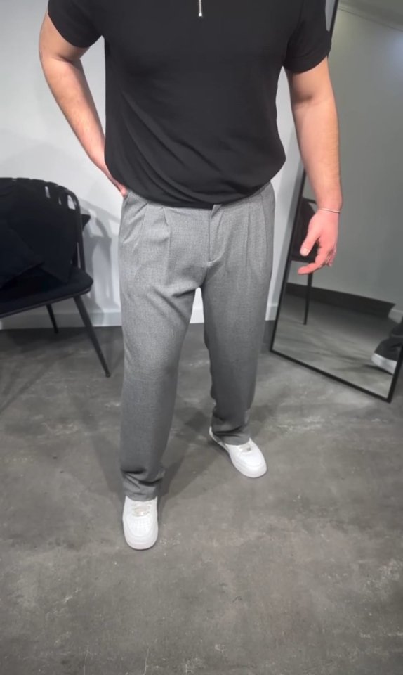 Erkek Pileli Kumaş Baggy Pantolon