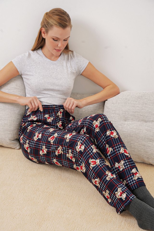 4323 Patterned Pijama Six - Navy