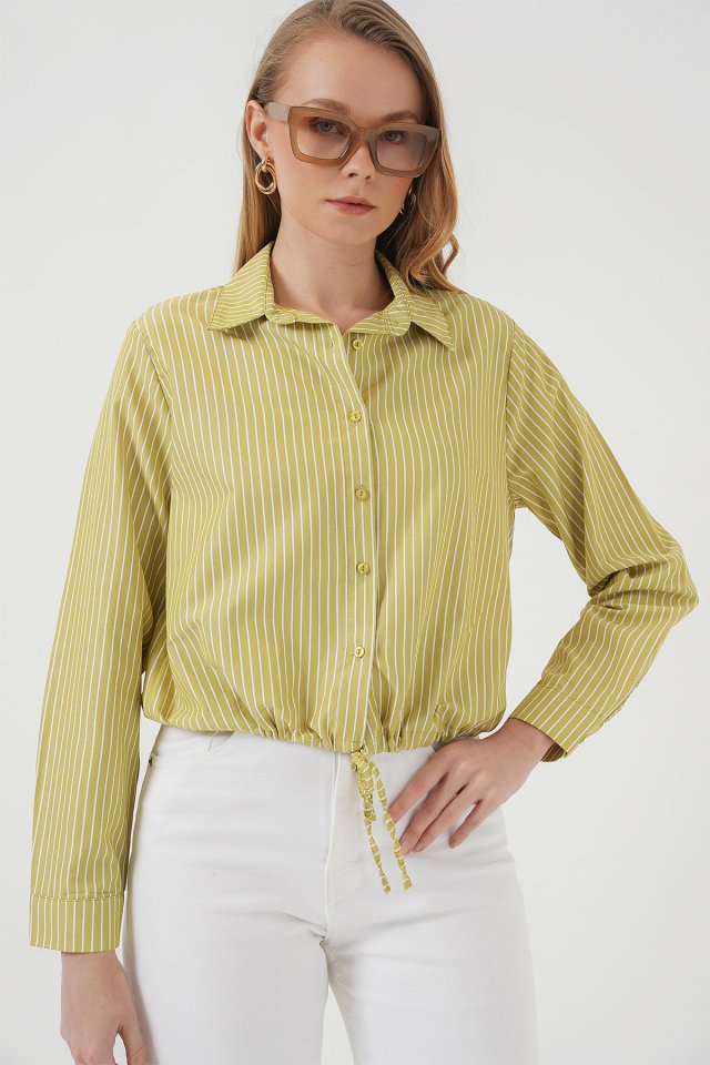 20276 Long Sleeve Stripe Shirt - E. Green