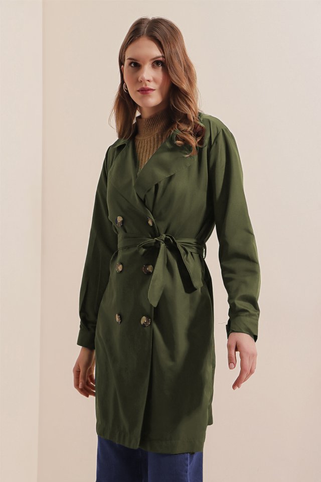 5864 Kruvaze Collar Short Trenchcoat - Truth