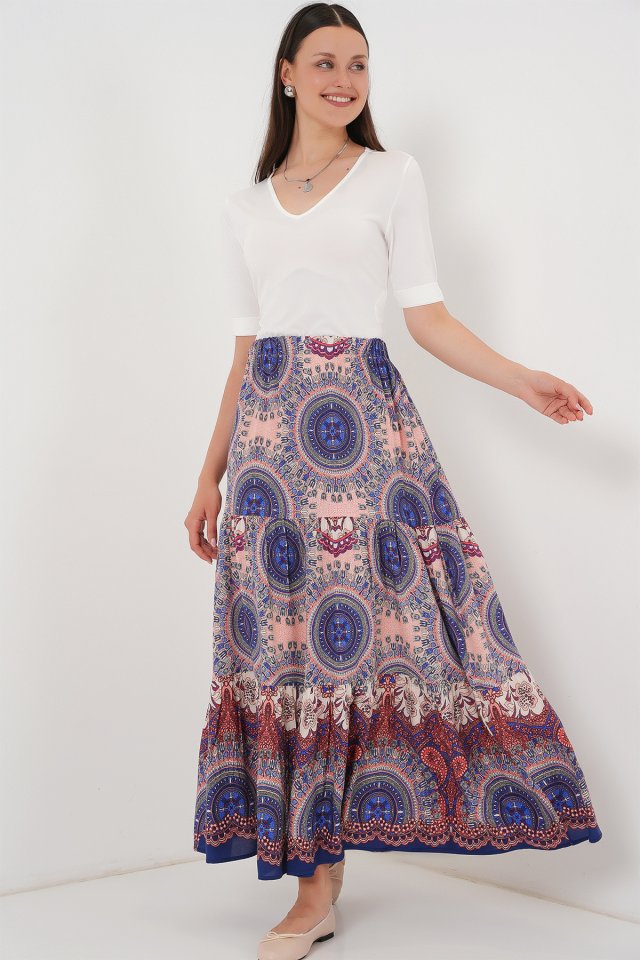 1898 Patterned Long Skirt - Saks