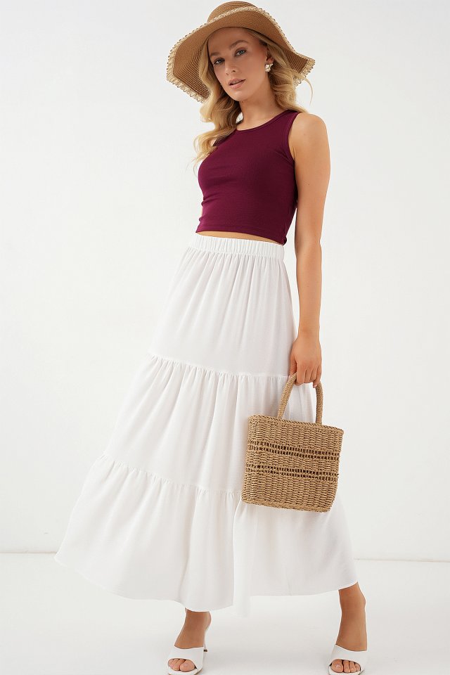 Ayrobin Long Skirt 8048 - White
