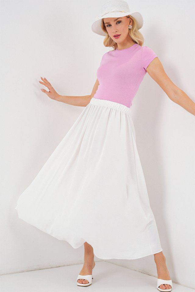 Long Ayrobin Skirt 8050 - White