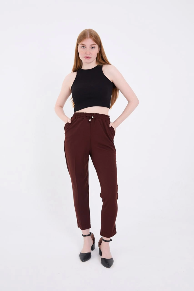 Tam Kalıp Basic Eşofman Pantolon - Bordo