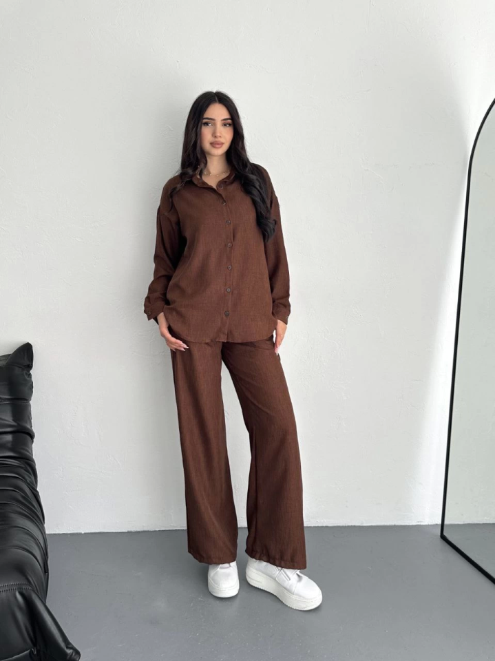 Shirt Pants Two Sets - Brown