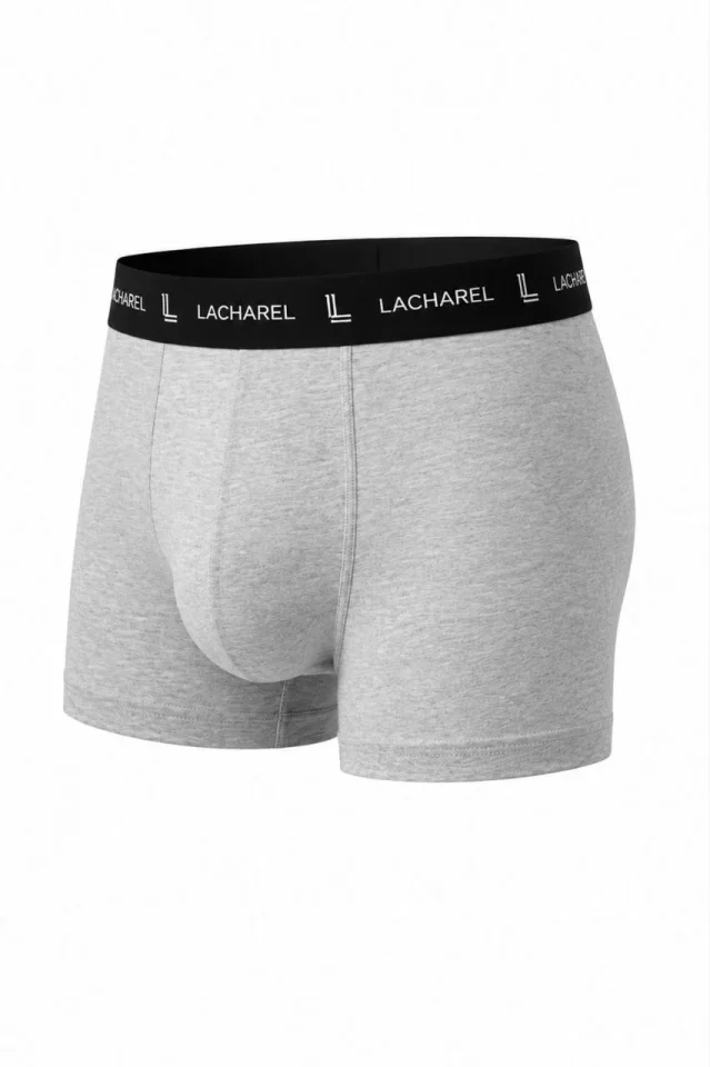 Erkek Likralı Pamuklu Nefes Alan Penye Boxer 3lü Paket - Siyah - Gri - Füme