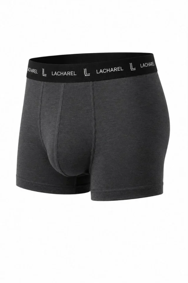 Erkek Likralı Pamuklu Nefes Alan Penye Boxer 3lü Paket - Siyah - Gri - Füme
