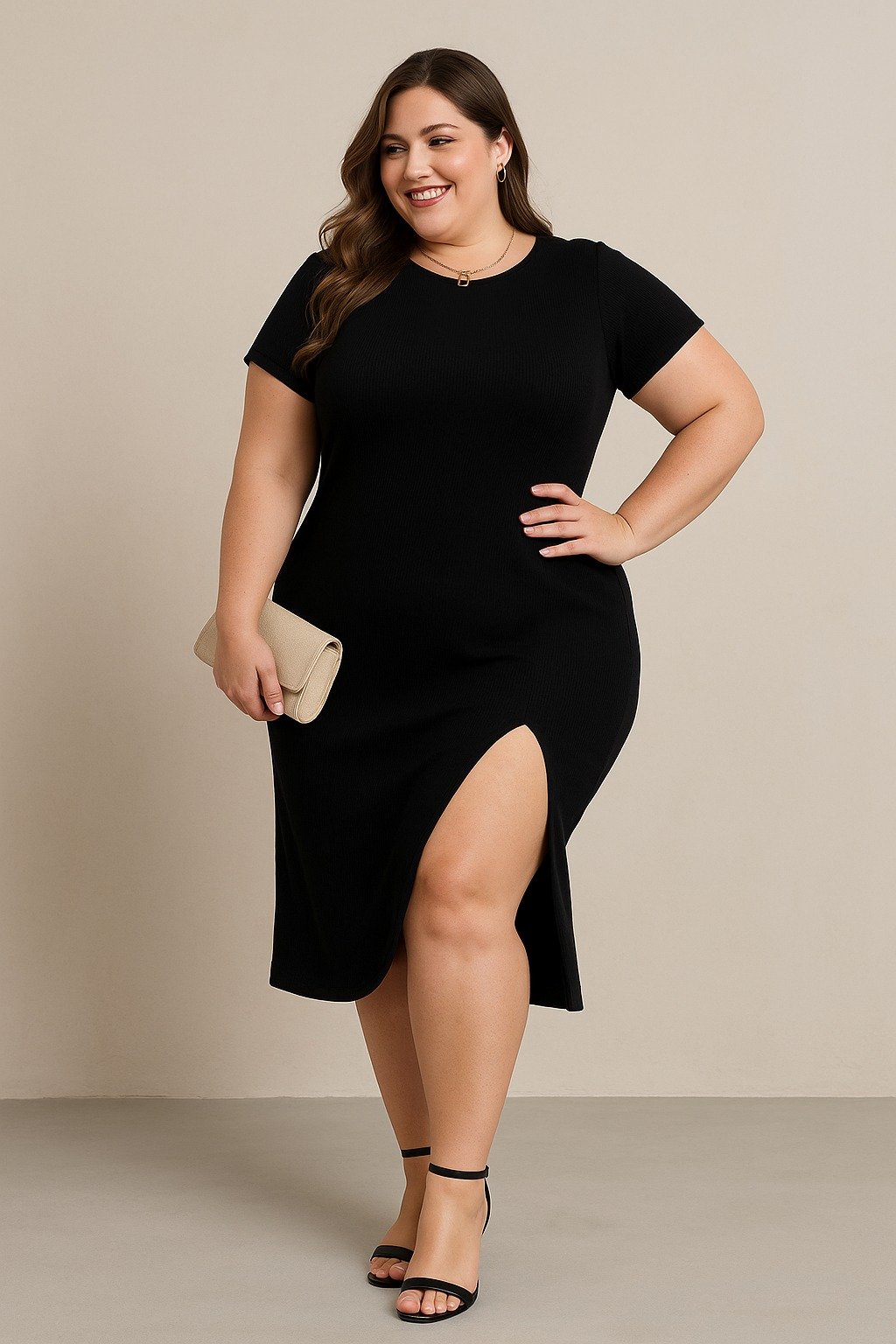 Women Large Size Short Sleeve Flashing Bicycle Collar Viscose Dress