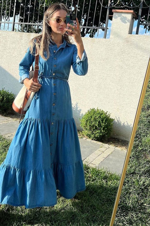 Blue Shirt Dress