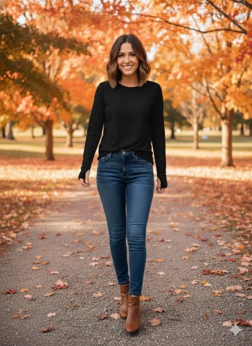 Kadın uzun kollu bisiklet yaka dalgıç kumaş bluz