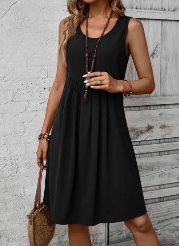 Kadın askılı yuvarlak yakalı önden pileli kısa aerobin elbise