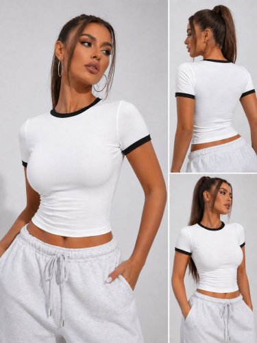 Kadın yanı lastik detay ribanalı viskon kumaş bluz