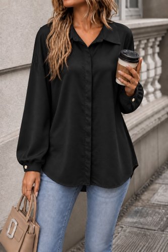 Kadın Siyah Oversize Gömlek