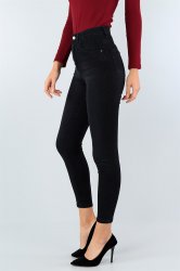    Tırnaksız Işlemli Yüksek Bel Kot Pantolon