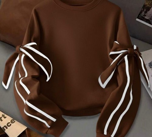 Kadın uzun kollu ara biye ve fiyonk detay bluz