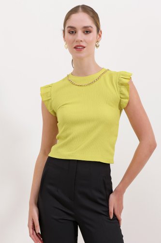 0430 Örme Bluz - ASarı