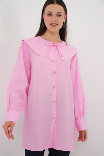 Bebe Yaka Uzun Tunik 5967 - Pembe