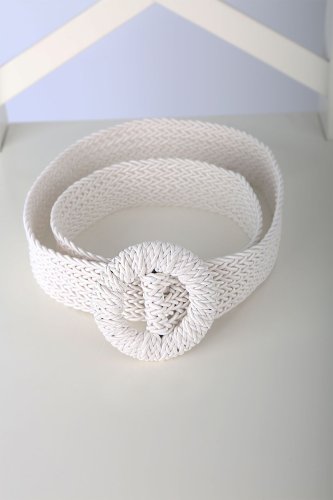 01026 Hasır Kemer - Beyaz