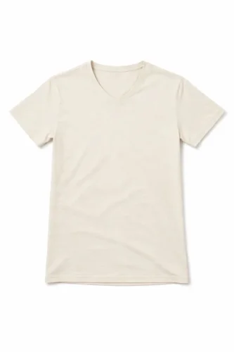 Genç Kız Çocuk V Yaka Tişört Yazlık Model Günlük Basic Body - Taş