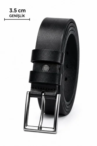 Erkek Hakiki Deri 35 cm Klasik Kemer Metal Tokalı Günlük ve Klasik Kullanım