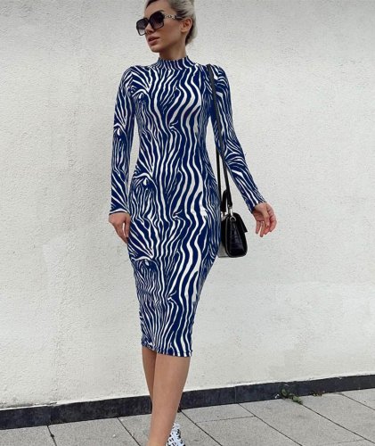 Kadın uzun kollu mikro midi elbise