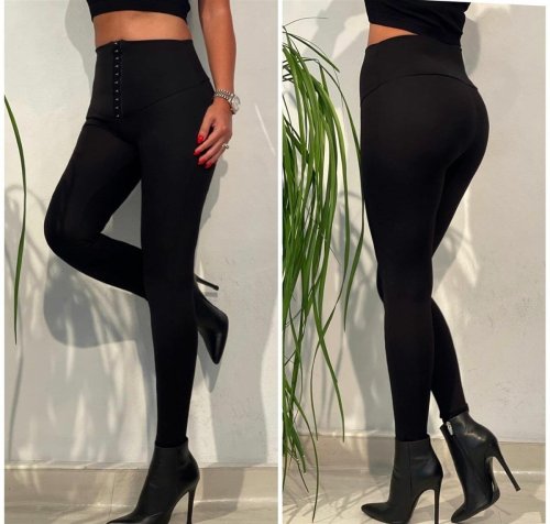 Kadın yüksek bel korse ve kopça detay çelik toparlayıcı tayt